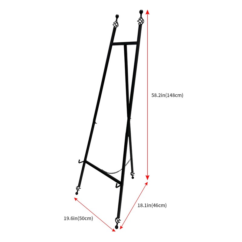 Metal Easel Stand with Chain Support for Mirror,Iron Floor Easels