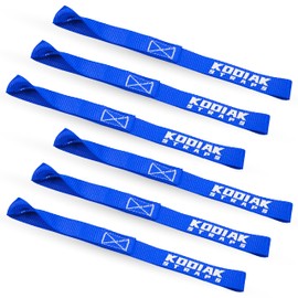 Soft Loop Tie Down Straps - 1 x 12 inches- 4,500 lb Load Capacity - Blue 6 Pack - Loops for Securing ATV, UTV, Motorcycles, Scooters, Dirt Bikes, Lawn & Garden Equipment by KODIAK STRAPS
