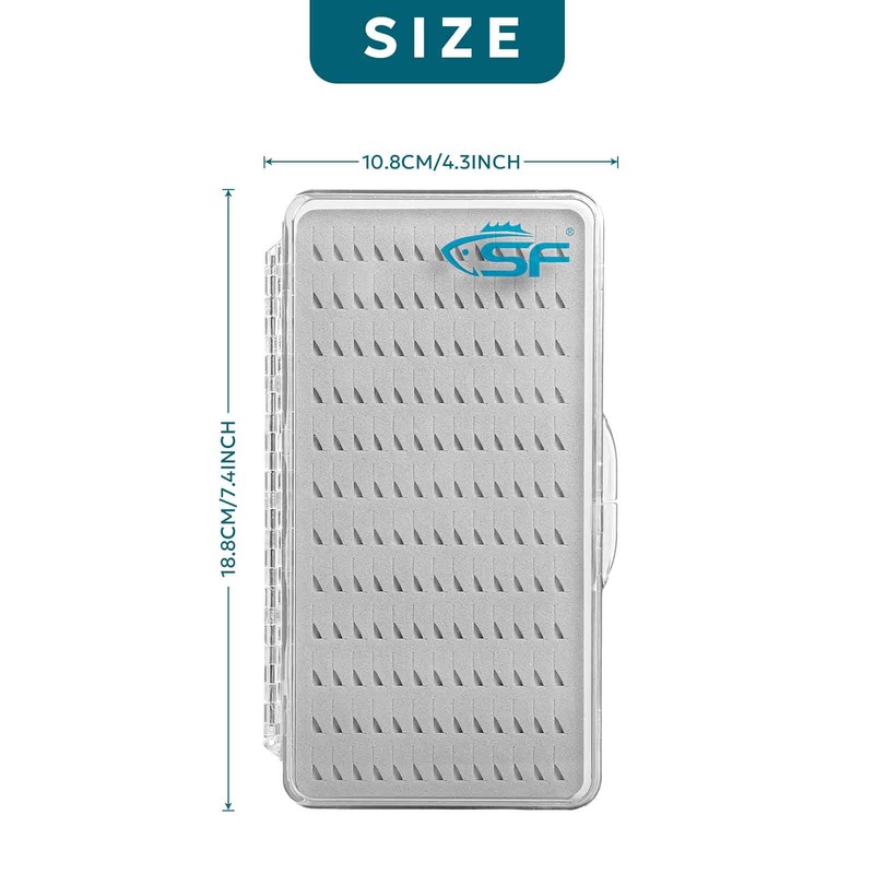 SF Plastic Waterproof Pocket Fly Fishing Box Clear Lid Easy