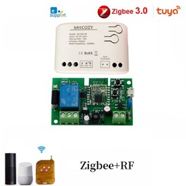 MHCOZY 1 Kanal 85-250V ZigBee Smart Relay Schalter, einstellbarer Selflock- und Momentan-Arbeitsmodus, funktioniert mit SmartThings, Alexa und Google Home (ZigBee Hub erforderlich)