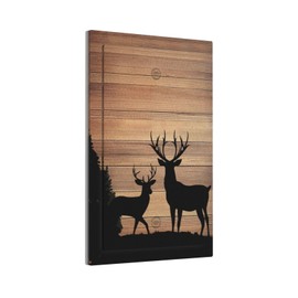 CZRPKEN Decorative Light Switch Cover Plate Rustic Brown Wood Deer Elk Pine Tree Nature 1 Gang No Device Single Blank Outlet Covers Wall Plate Cover Switchplate Electrical Face Plate
