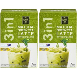 Ranong Tea 3 in 1 Latte Matcha Green Tea 7 Sachets 161g (Pack of 2)