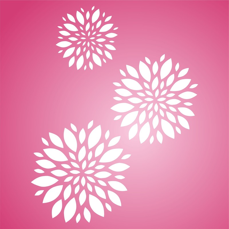 Flower Pattern Stencil - 20 x 26.5cm (M) - Reusable