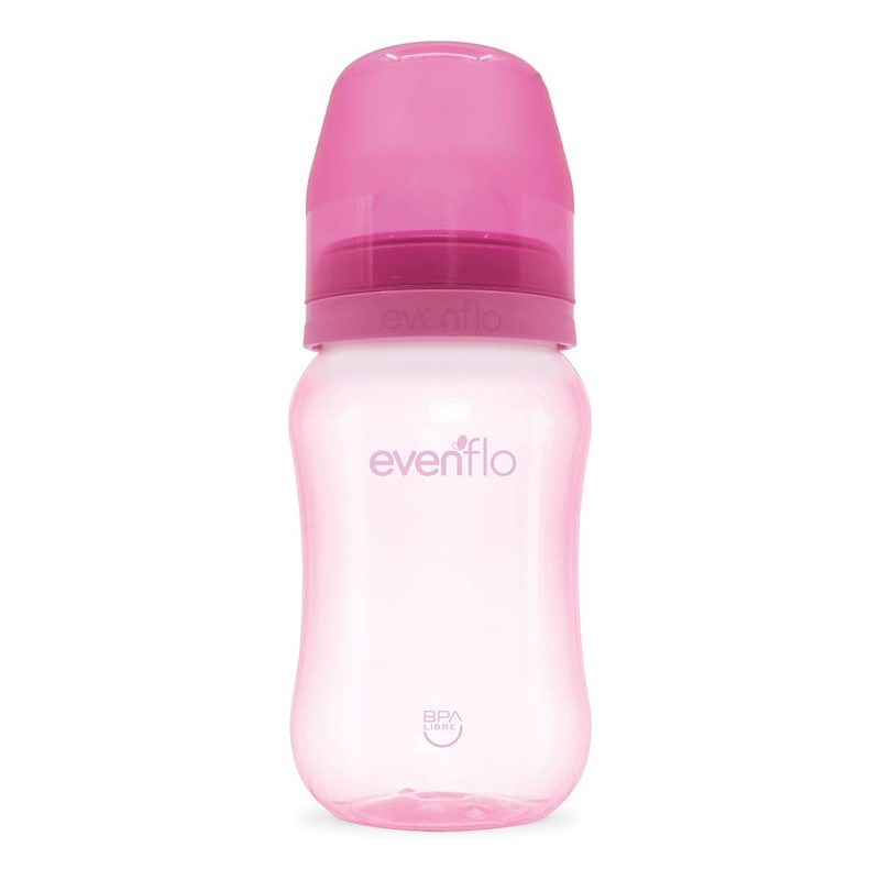 Evenflo, Biberón Forest Anticólicos Cuello Ancho, Niña, Color Rosa, Flujo