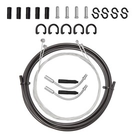 AMSGANK Bicycle Brake Cable Set, Bicycle Universal Brake Cable Kit with Inner Stainless Steel Wires for Front Brake and Rear Brake, Handbrake Cable End Caps, V-shaped Brake Cable Guide Tube etc