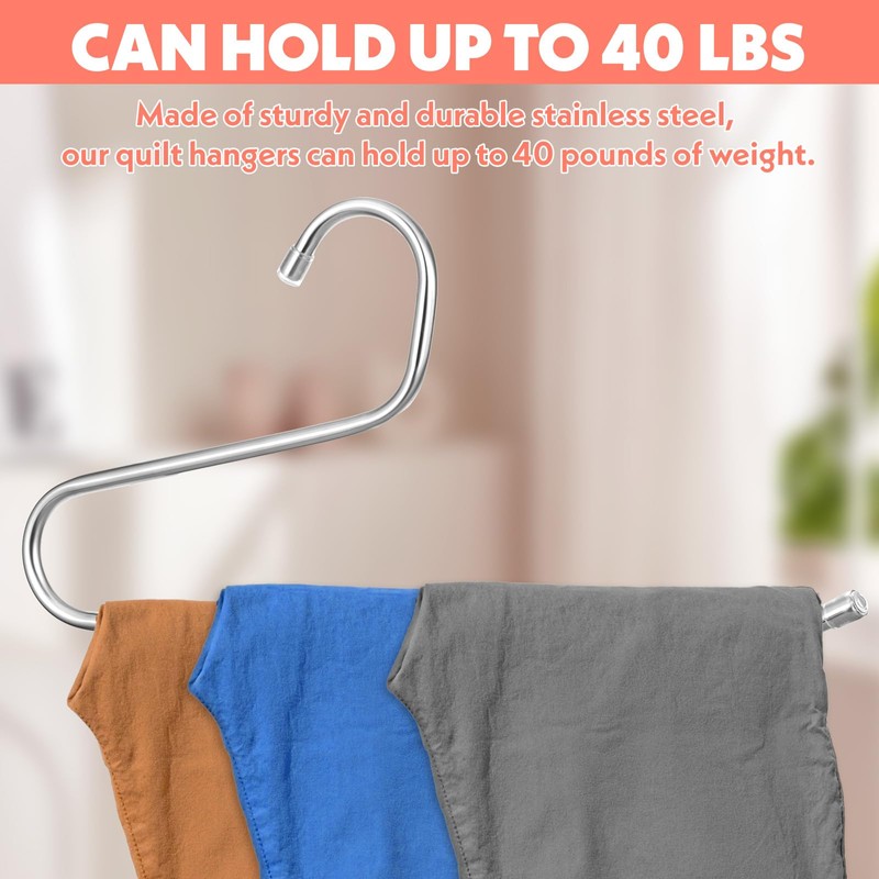 12 Pack Blanket Hangers for Closet, Tablecloth Hangers, Quilt Hanger
