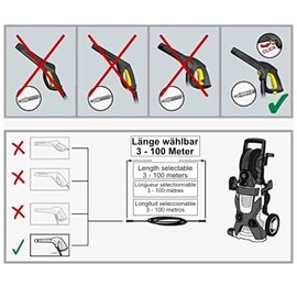 High-Pressure Hose for all Kärcher Pressure Washers K2 K3 K4 K5 K6 K7 Home & Garden Series from 2008 Onwards with Click Quick Connect Connector System such as 2.641-721.0 with Quick Click Connection on Both Sides