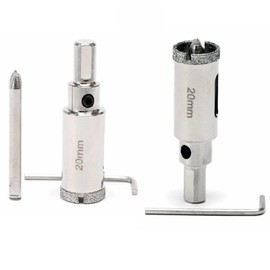 JINGLING 20mm Diamond Hole Saw 3/4 inch Tile Drill Bits with Center Pilot Bit Tools for Stone Glass Porcelain Pack of 2Pcs