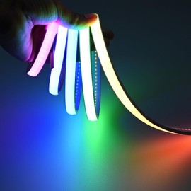 GOMING 24V 32.8ft/10M WS2811 Neon RGB COB LED Strip Light Addressable IP67 Waterproof 576 LEDs/M 16W/M Uniform Glow Self-Adhesive LED Tape for DIY Home Decor(Power Supply and Controller not Included)