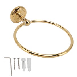 Towel Ring Golden Wall Mounted Glossy Hand Feel Decorative Copper Stainless Steel Bathroom Towel Ring