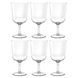 Abode Homewares Tritan Simple Wine Drinkware, Indoor/Outdoor, Clear, 16 oz. Set of 6