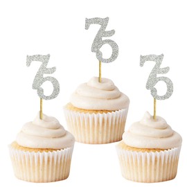 Darling Souvenir, Glitter Custom Day Number Cupcake Toppers, Birthday/Retirement Party Dessert Decorations - Pack of 20