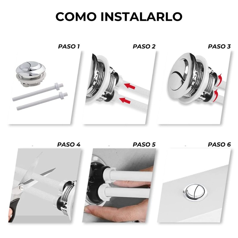 Brush & Style [3 Pieces] Double Flush Push Button for