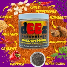 Deez Seasonings Golden Horn – Exotic Bold Spices for a Fiery Kick, All-Natural, Gluten-Free, Perfect for Grilling, Roasting, and Bold Middle Eastern-Inspired Flavors, No Additives, 100% Pure Spices