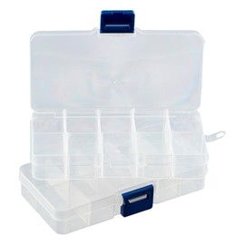 Sorting Box with 10 Adjustable Compartments Plastic Storage Box Organiser Assortment Box Bead Box - Pack of 1