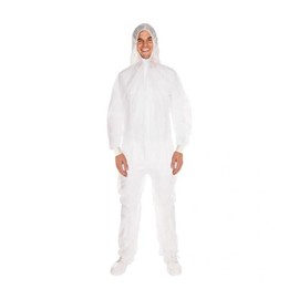 FRANZ MENSCH Hygostar Overalls with Cuffs, Polypropylene, White, XXL, Pack of 50