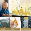 4 Sheets Gold Glitter Eid Mubarak Window Stickers Ramadan Kareem