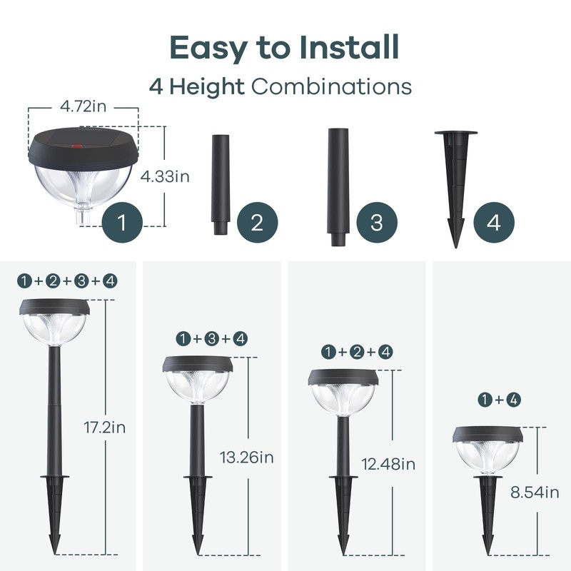 Linkind Solar Pathway Lights 8 Pack, Solar Lights Outdoor Warm