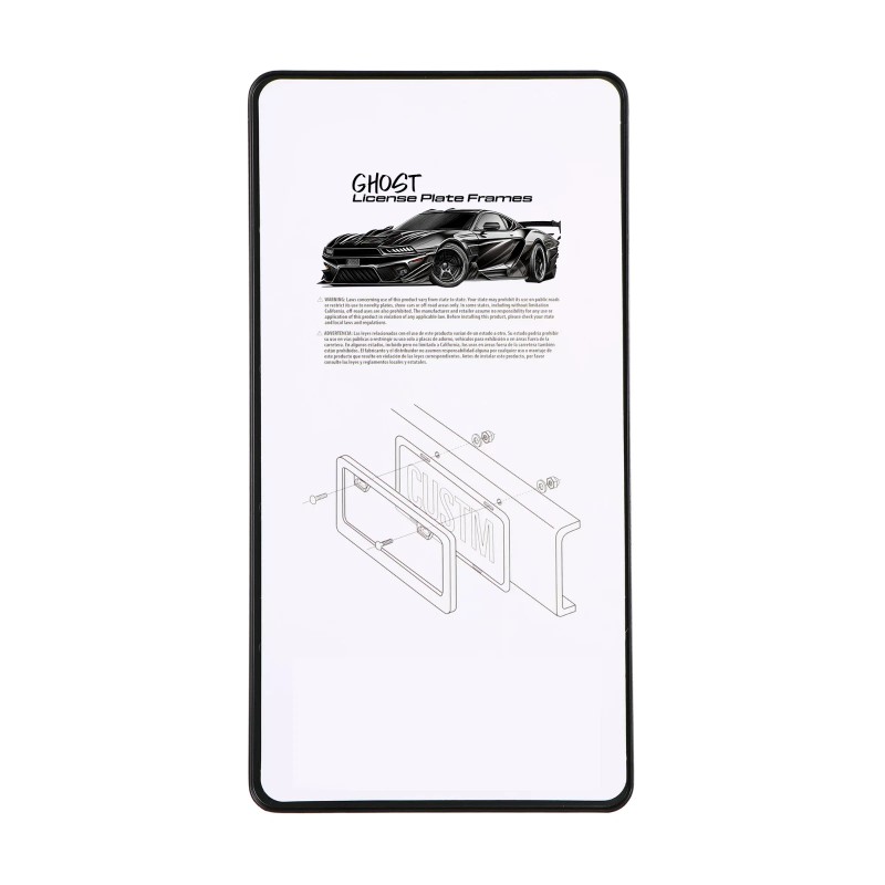 Ghost License Plate Frames Mustang GT License Plate Fram Black