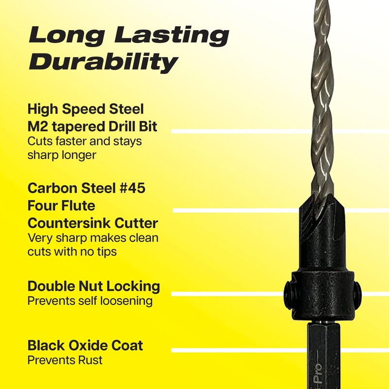 JNB Pro Countersink Drill Bit Set for Woodworking – #8