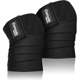 COMODO Wraps para Rodilla, Knee Wraps, 1 Par Rodilleras de Compresion, Rodilleras para Gym para Correr, Fitness, Levantar Pesas, Hacer Sentadillas y