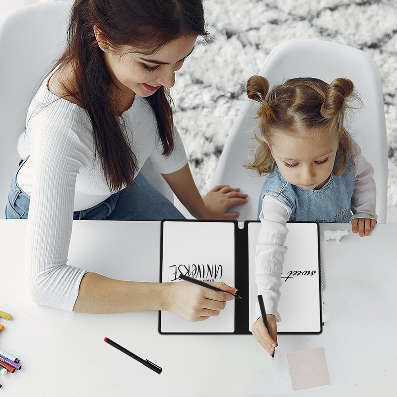 Reusable Notebook, Wipe Clean Notebook 24 x 16.5 cm, Portable