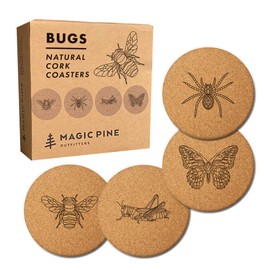 Magic Pine Juego de 4 posavasos de insectos
