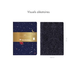 Clairefontaine 116297C Set of 2 Notebooks Adolie Stars DIN A5 14.8 x 21 cm 32 Sheets Lined White 90 g Assorted 1 Set