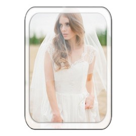 EASEDAILY Bride Wedding Veil Short Fingertip Length Veils 1 Tier Bridal Tulle with Ribbon Edge and Comb