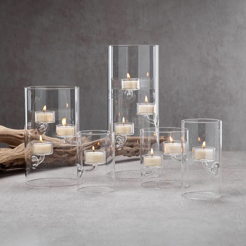 Zodax Suspended Glass Tealight Holders with Hurricane Lamp or Lantern