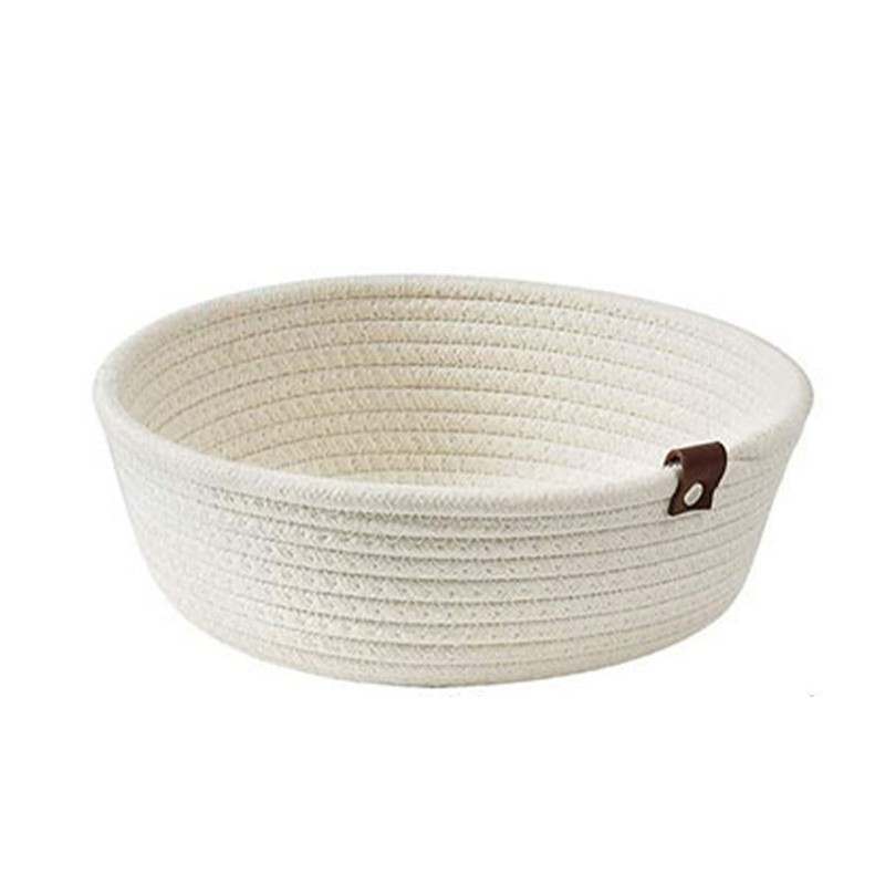 3 Piece Cotton Rope Woven Storage Basket Set Round Cotton
