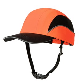 TIHEEN Lightweight Safety Cap Hard Hat Head Protection Cap Breathable Hat (M18112-Orange/Black-Long)