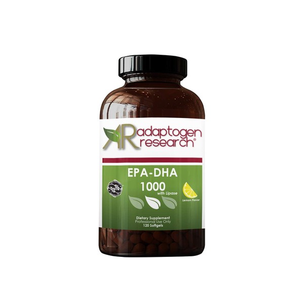 EPA-DHA 1000 | High Potency Omega 3 Fish Oil in the Triglyceride Form | EPA 600MG + DHA 400MG | Natural Lemon Flavor & Lipase | 120 Burpless Softgels