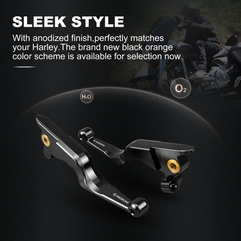 NICECNC Black Brake Clutch Levers Compatible with Harley Street Glide