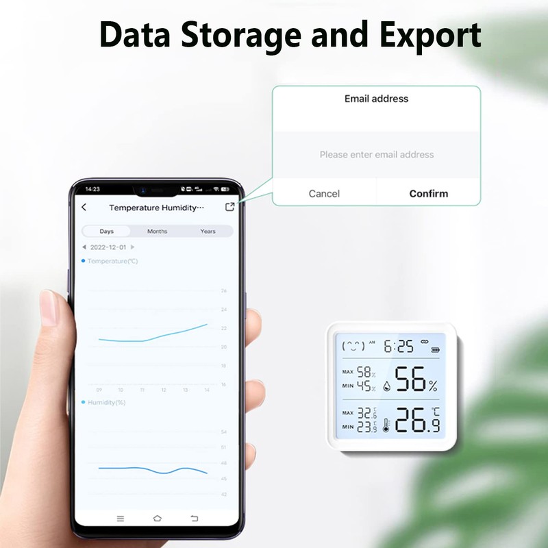 Bluetooth Thermometer Hygrometer: Wireless Temperature Sensor with Data Storage and