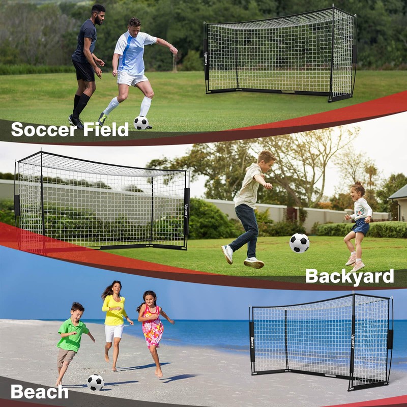 Portable Soccer Goal, Detachable 12x6 FT Soccer Goals Net for