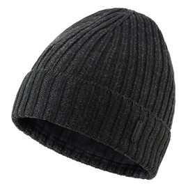 Connectile Knit Hat, Men's, Outdoor Warm, Knit Cap, Fold-Over Hat, Cold Protection, Winter, Beanie, Watch Cap, Mountain Climbing, Large Size, Black