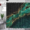 FAIRYGATE Green Shower Curtain Abstract Emerald Green Polyester Shower Curtains