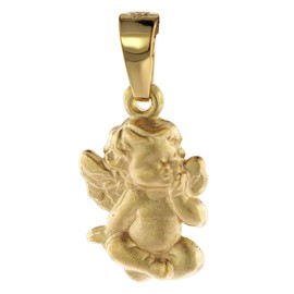 trendor Angel Children's Pendant Gold 585 Lovely Gold Pendant for Girls or Boys, Angel Pendant for Kids, Great Gold Jewellery 08801, 585