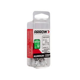 Arrow RSAW1/8 Short Aluminum White 1/8-Inch Rivets, 25-Count