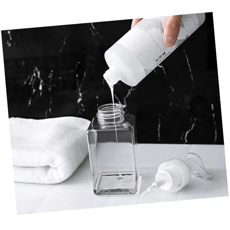 Mobestech 2 Pcs Transparent Pump Foaming Bottle Refillable Makeup Press