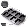 Lawei 2 Pack 8 Cavity Mini Loaf Pan, Non-Stick Small
