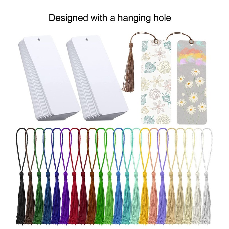 80 Sets Blank Bookmarks 5.5in Long 2in Wide Smoothing Widely