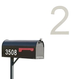 Habitable tree Self-adhesive 3 Inch Mailbox Number Individual 3D Acrylic Mailbox Number Black Mailbox Numbers for Outside Address Home Number for Apartments Office Hotel Room (White Number 2)