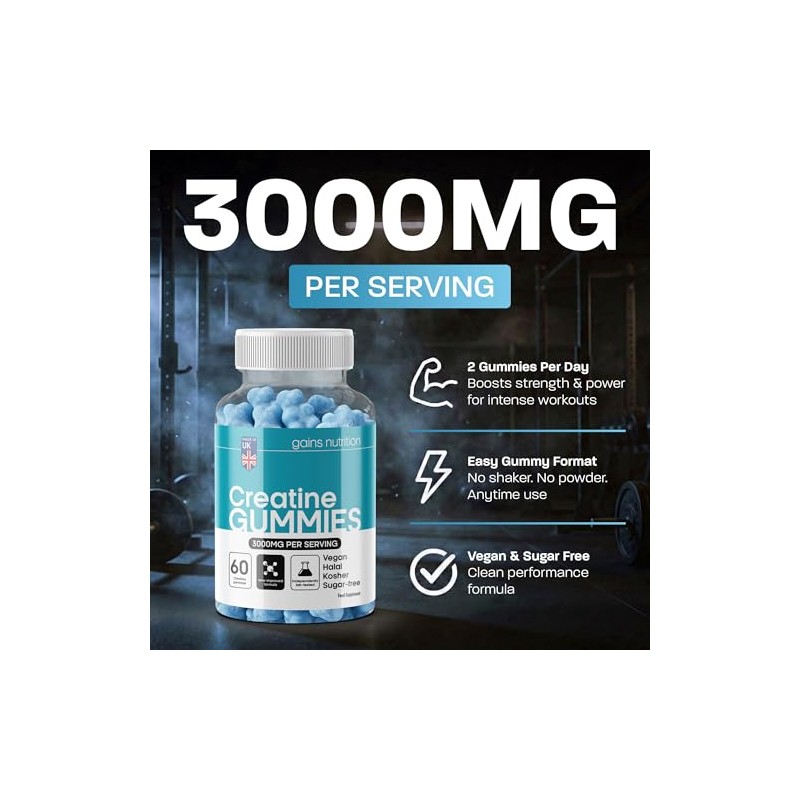 GN Creatine Duo Bundle, Powder and Gummies, 1kg Tub, Blueberry,