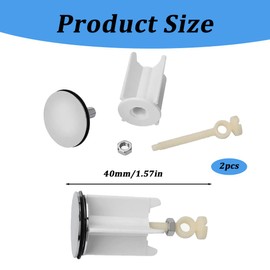 Set of 2 Universal Sink Plugs, Adjustable Drain Plugs, Sealing Plugs for Kitchen and Bathroom, Standard Size, 40mm