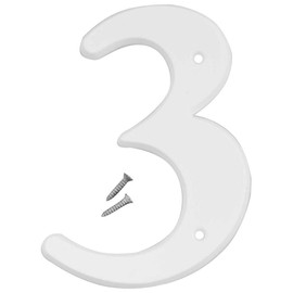 Hy-Ko Products 30303 Plastic House Number 3 (Three), 6" High, White