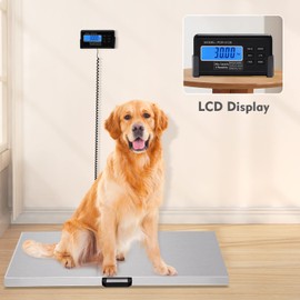 Cbhfmljd 440LB Pet Cat Dog Veterinary Scale, Heavy Duty Digital Livestock Platform Scale with Power Adapter for Vet Animal Pet Cat Dog Cattle Goat, Small Livestock Scale Stainless Steel Platter