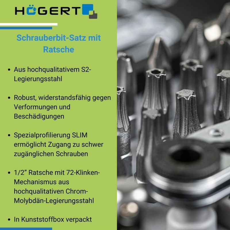 Högert Screwdriver Set, Screwdriver Ratchet, Bit Set, Ratchet, Tool Set,