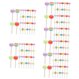 Baluue 5sets DIY Nail Art Accessories Lollipop Nail Decor Unique Resin Charms 50pcs*5